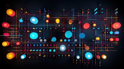 Neon squares and circles in an ordered array