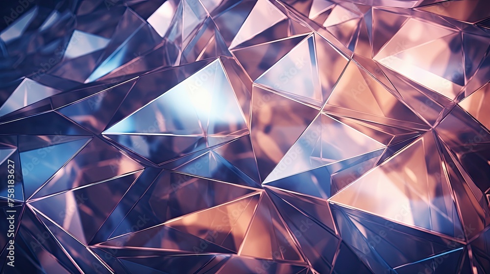 Poster crystal style geometric background using geometric shapes and reflections