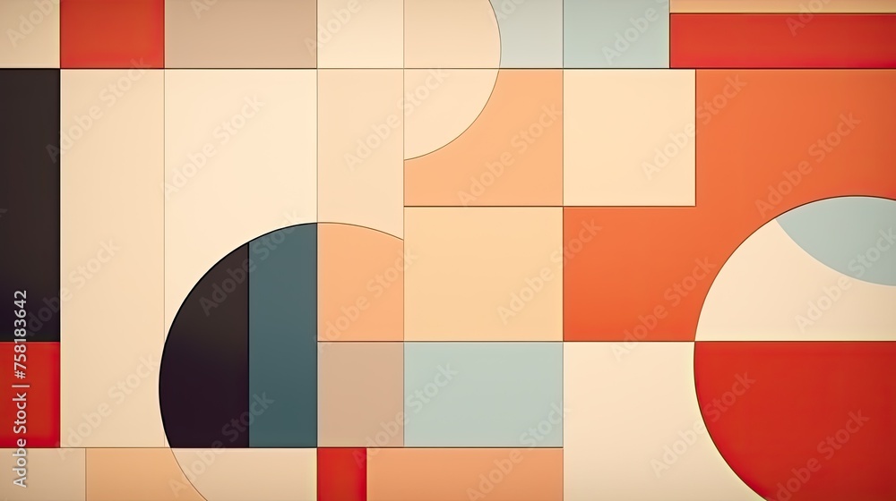 Poster geometric background in the style of modernism using simple geometric shapes