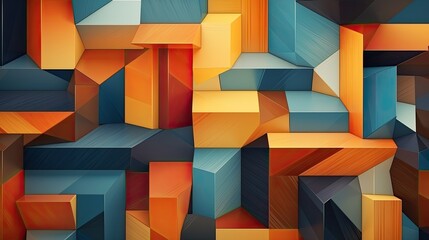 Geometric background in cubist abstract style