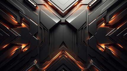 Futuristic geometric background with chrome elements