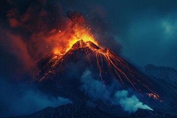 eruption, picture of the natural phenomena - obrazy, fototapety, plakaty