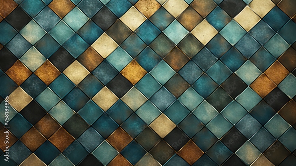 Poster geometric background with diamond grid patterns