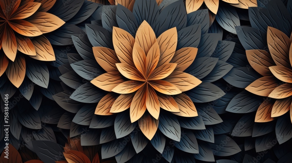 Poster geometric background with geometric flower patterns