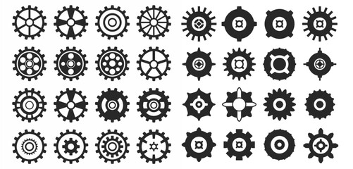 Gear Wheels Shape Set. vector