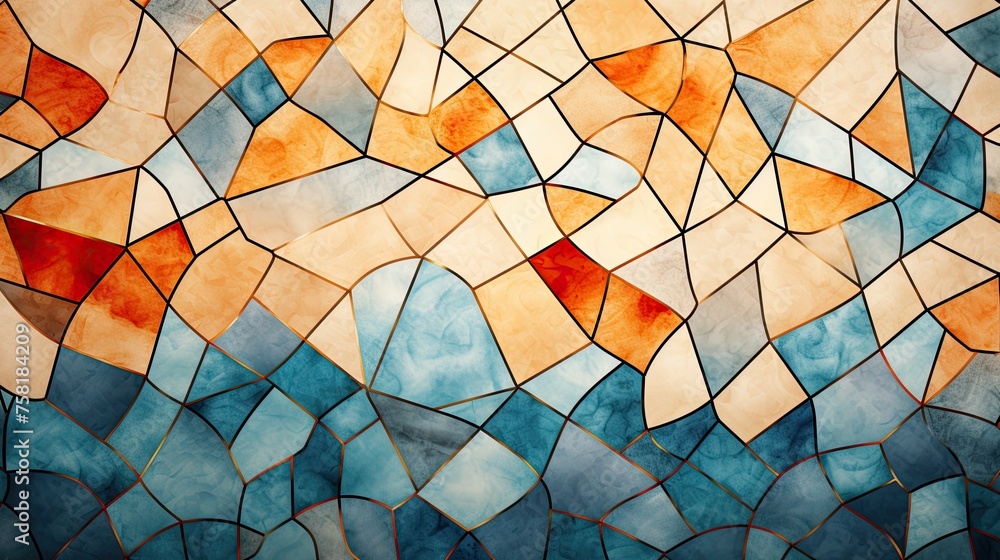 Aufkleber geometric background with mosaic patterns