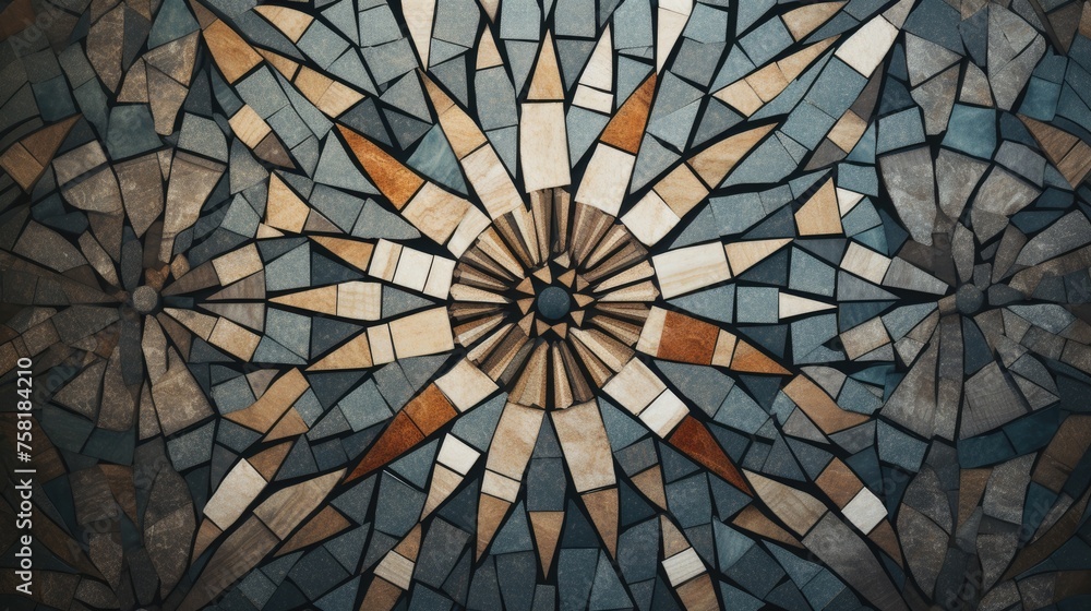 Poster geometric background with mosaic patterns