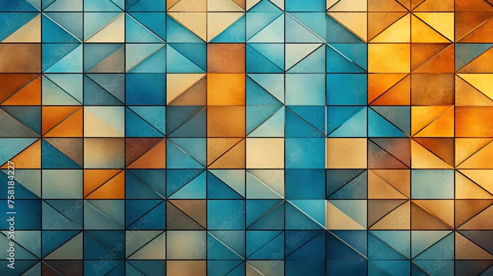 Poster geometric background with mosaic patterns