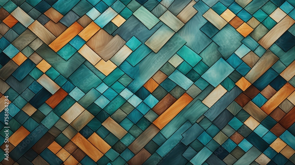 Poster geometric background with mosaic patterns