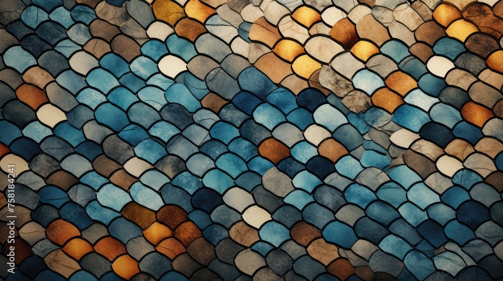 Poster geometric background with mosaic patterns