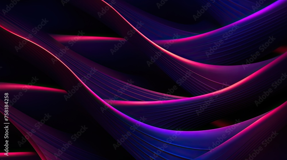 Poster geometric background with neon intersecting curves