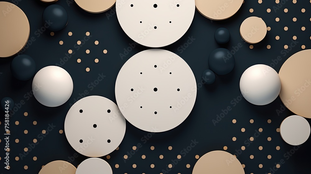 Poster geometric background with polka dot patterns