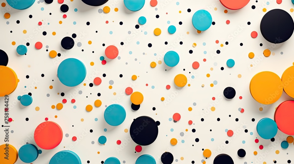 Poster geometric background with polka dot patterns