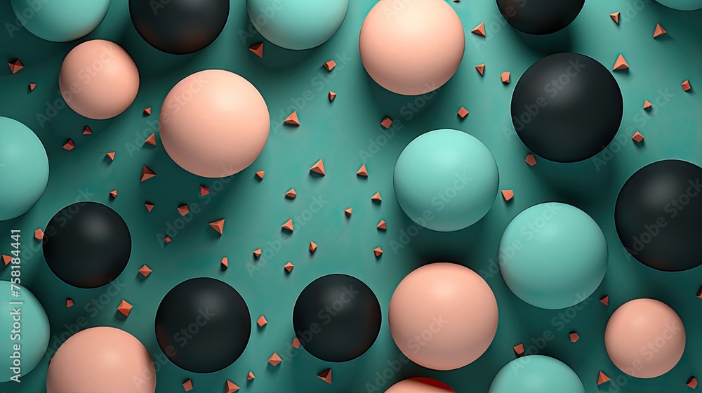 Poster geometric background with polka dot patterns