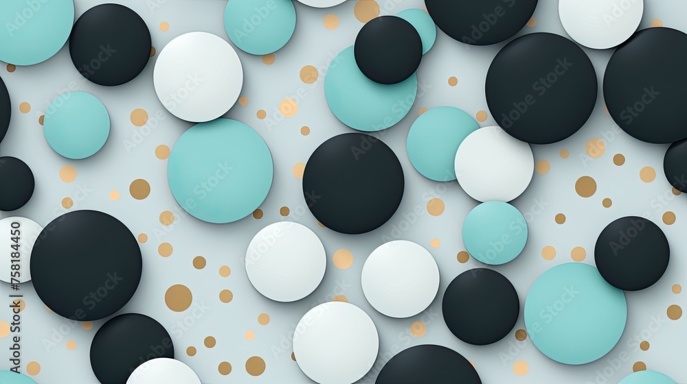 Poster geometric background with polka dot patterns