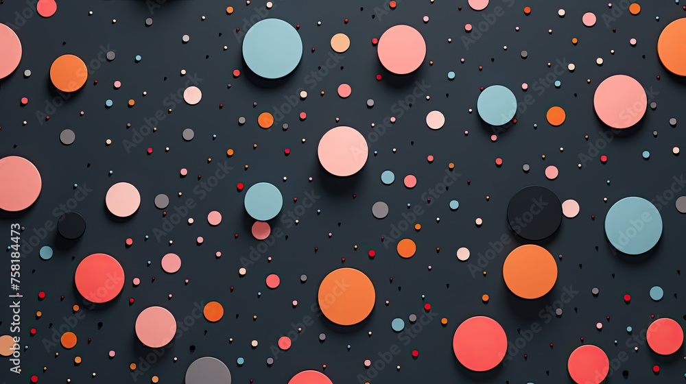 Poster geometric background with polka dot patterns