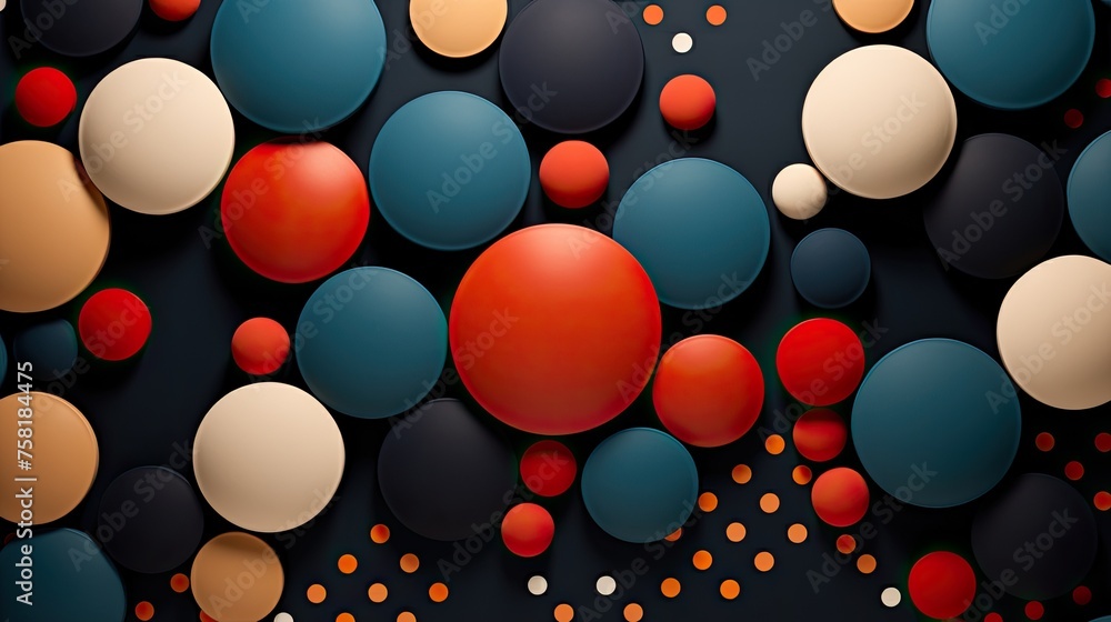 Poster geometric background with polka dot patterns