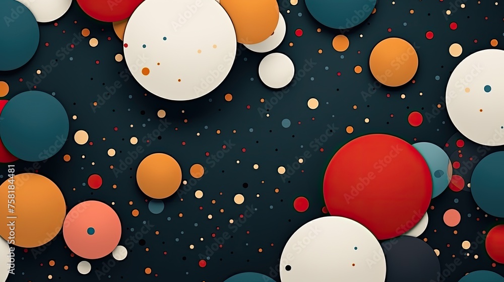 Poster geometric background with polka dot patterns