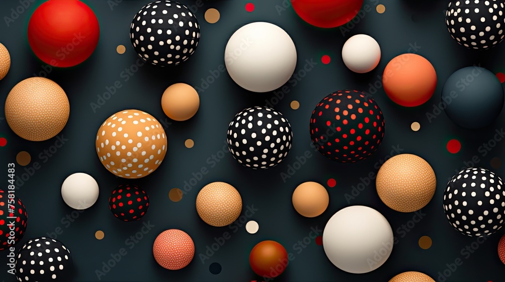Poster geometric background with polka dot patterns