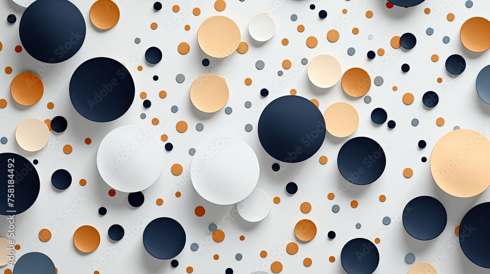 Poster geometric background with polka dot patterns
