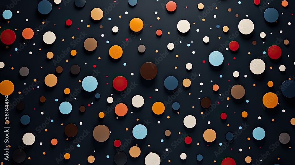Poster geometric background with polka dot patterns