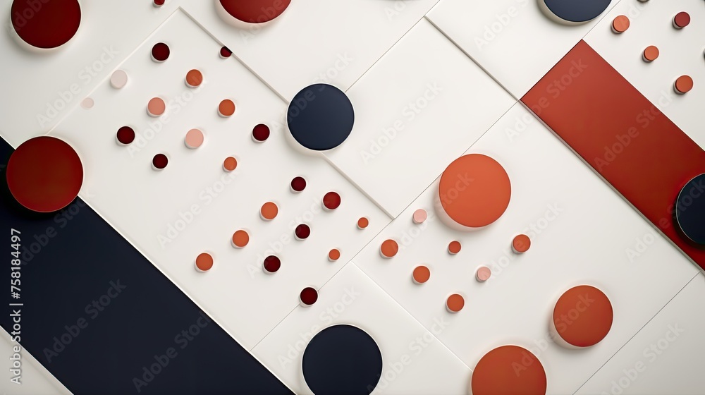 Poster geometric background with polka dot patterns