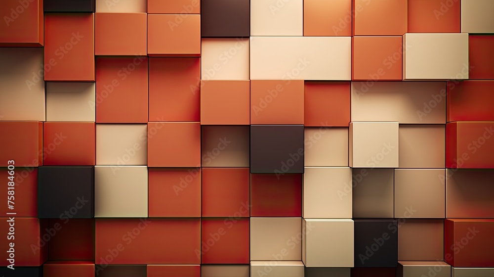 Poster geometric background with square shaped elements