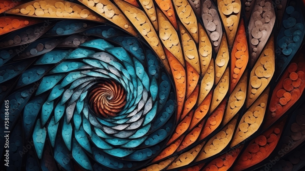 Poster geometric background with spiral patterns