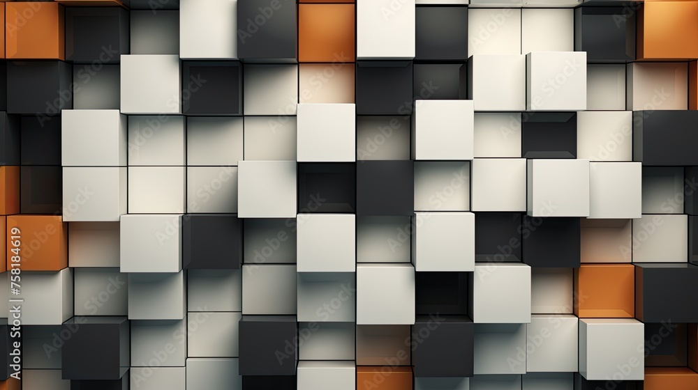 Poster geometric background with square shaped elements