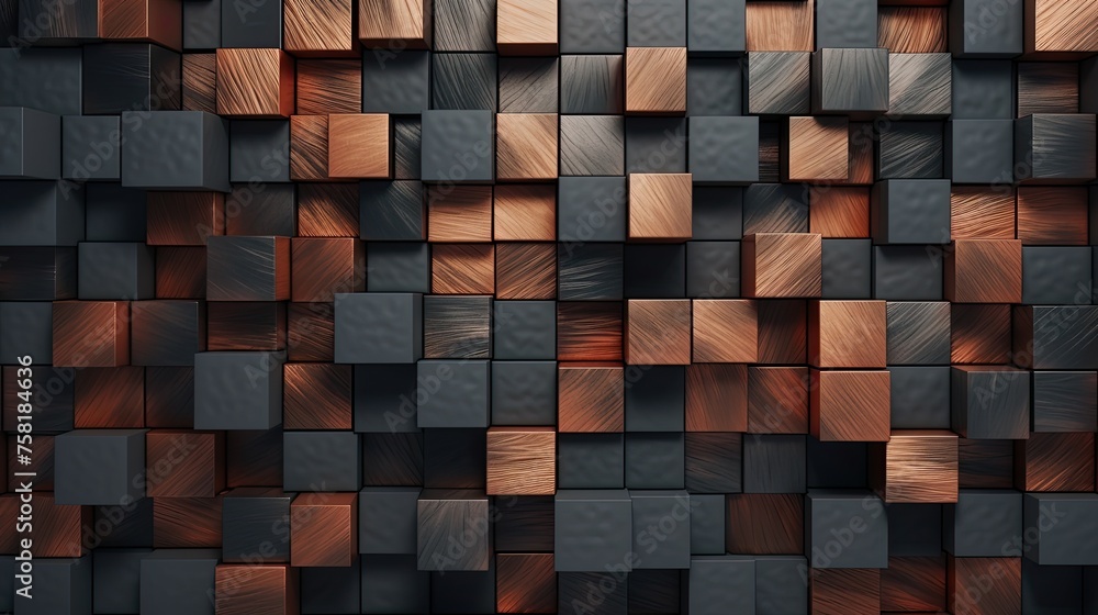 Poster geometric background with square shaped elements