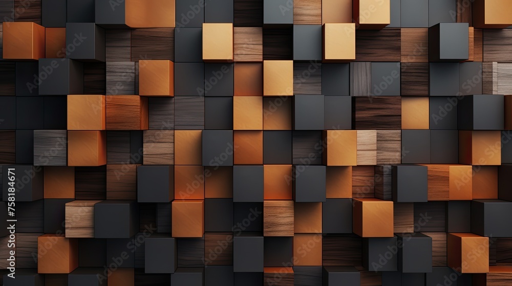 Poster geometric background with square shaped elements
