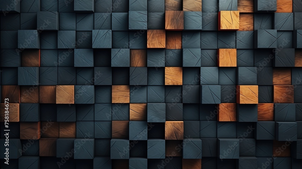 Poster geometric background with square shaped elements