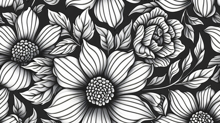 intricate entangled flowers seamless patterns