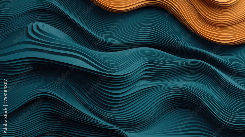 Poster geometric background with wave patterns
