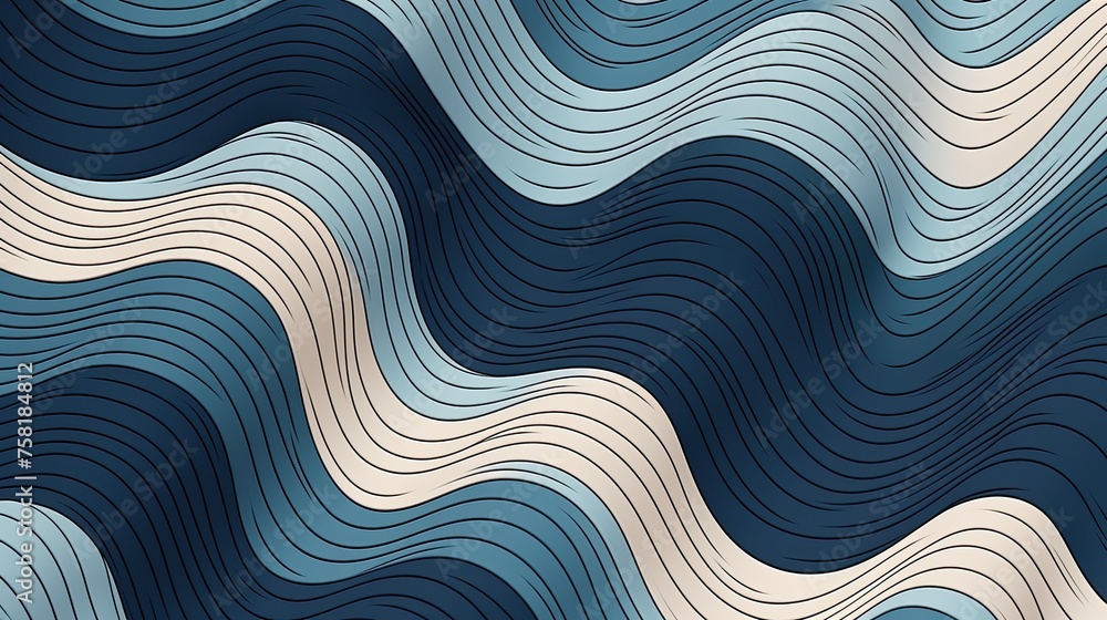 Poster geometric background with wave patterns