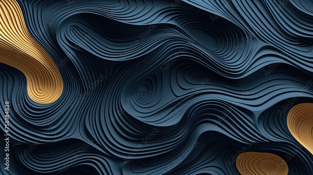 Poster geometric background with wave patterns