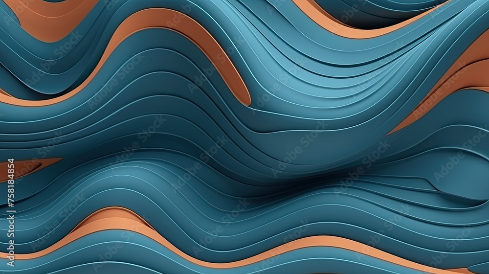 Poster Geometric background with wavy patterns
