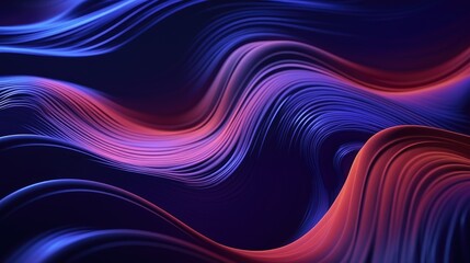 Geometric backgrounds with neon cascades and waves of visual movement