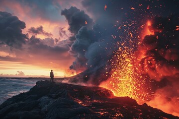 eruption, picture of the natural phenomena