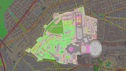 Vatican highlighted. OSM Topographic French style map