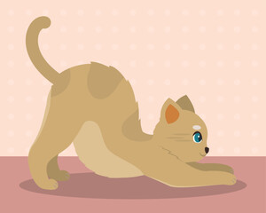 Cute cat cartoon kawaii Vector