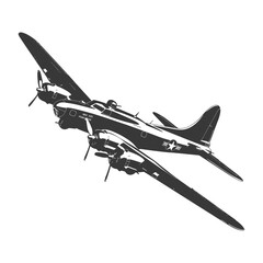 Silhouette airplane black color only
