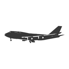 Silhouette airplane black color only