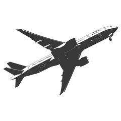 Silhouette airplane black color only