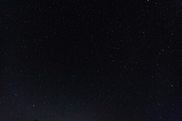 dark starry sky in a cold frosty country