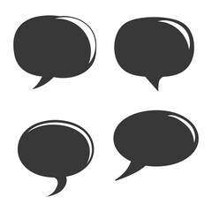 Silhouette Talk bubble speech or Dialogue balloon stickers black color only