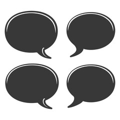 Fototapeta premium Silhouette Talk bubble speech or Dialogue balloon stickers black color only