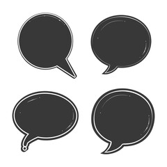 Silhouette Talk bubble speech or Dialogue balloon stickers black color only