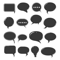 Silhouette Talk bubble speech or Dialogue balloon stickers black color only