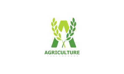 intial A with farm logo template design.

